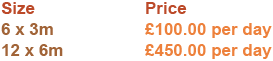 Marquue Pricelist
