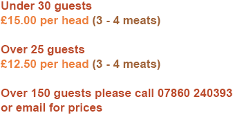 Barbeque Pricelist